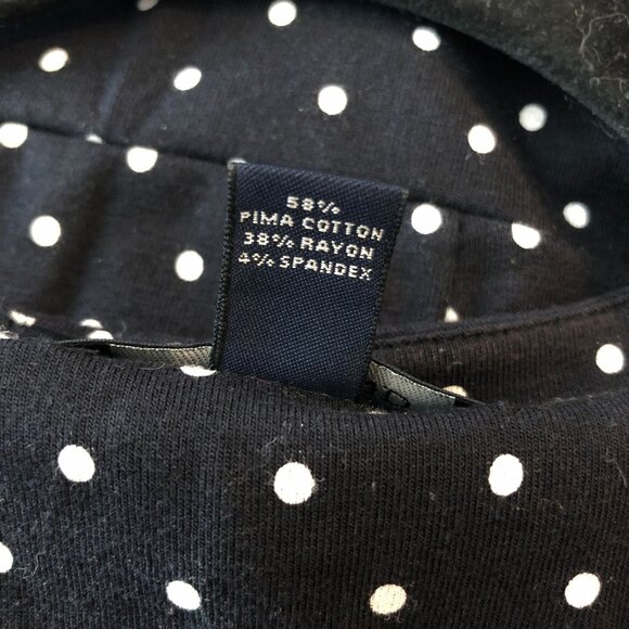 Lands End Fit Flare Dress Sleeveless Surplice Neckline Polka Dot Black White 1X - Picture 4 of 4